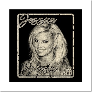 Jessica Simpson i love you vintage design on top Posters and Art